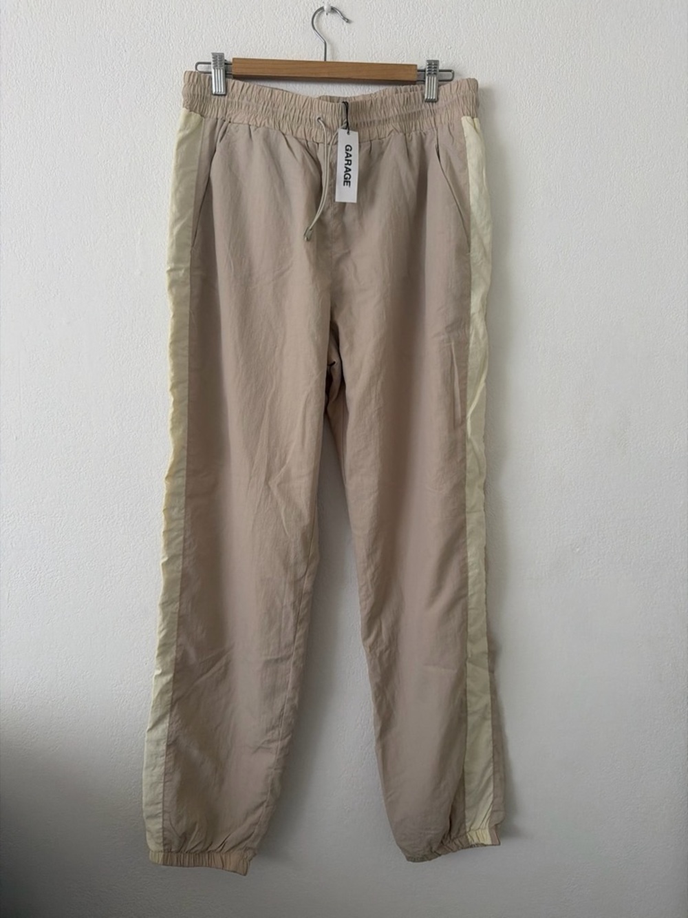 Garage Beige Joggers with Cream Side Stripes -Women